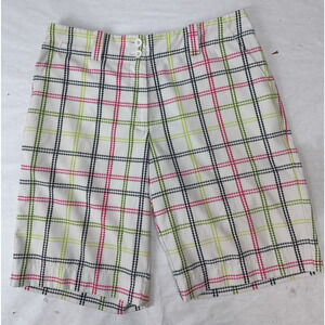 Twee Nike Golf Plaid Shorts Nike FitDry Women's Size 6 Pink Green Bermuda Fun
